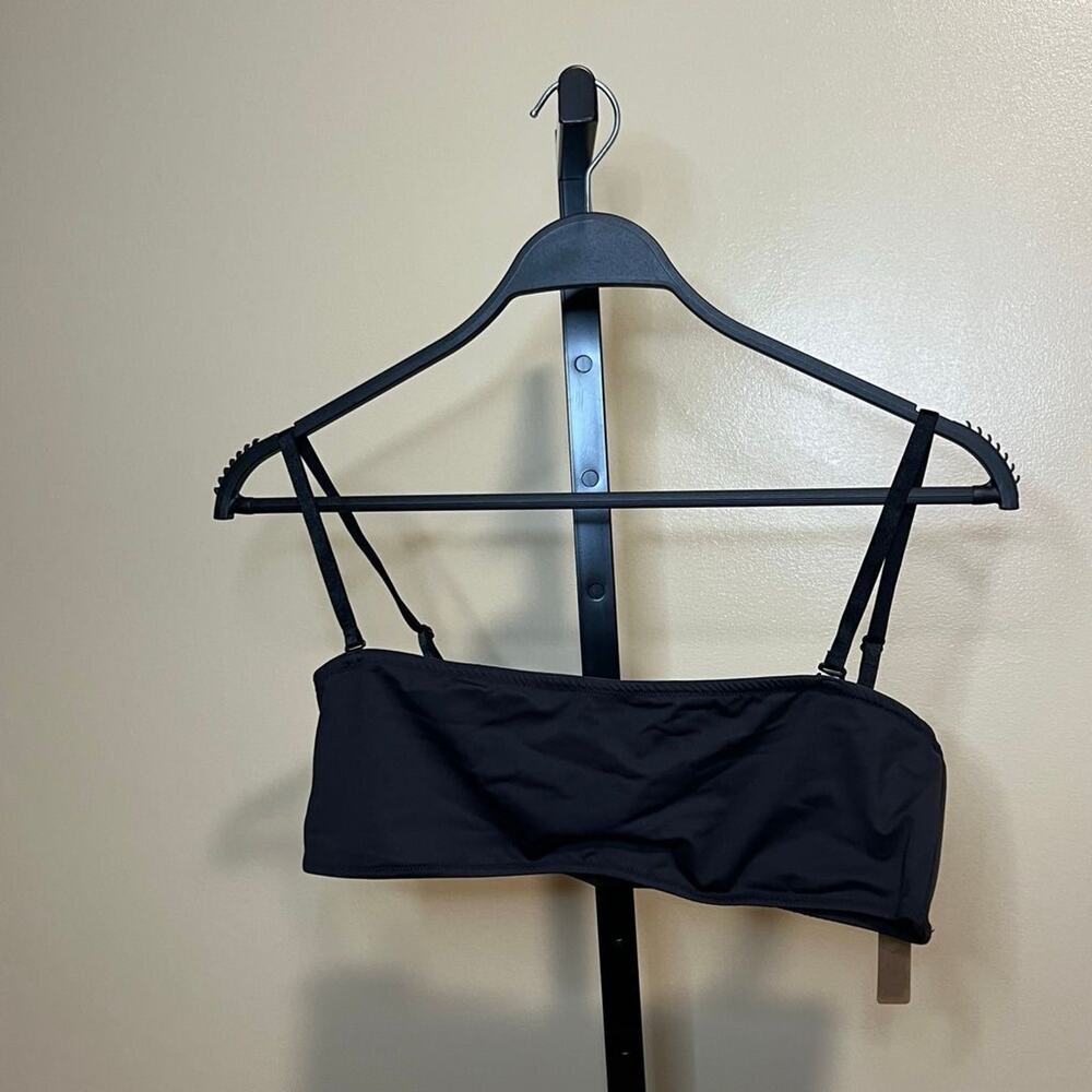 SKIMS Signature Swim Micro Bandeau Top Black Onyx Size XL NWT